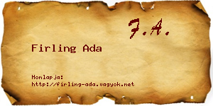 Firling Ada névjegykártya